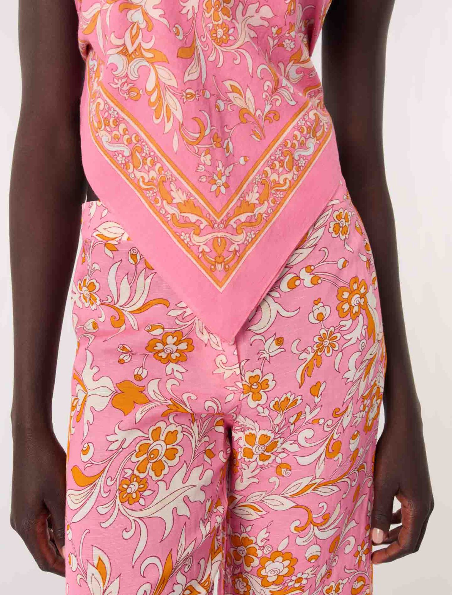 Patterned linen trousers
