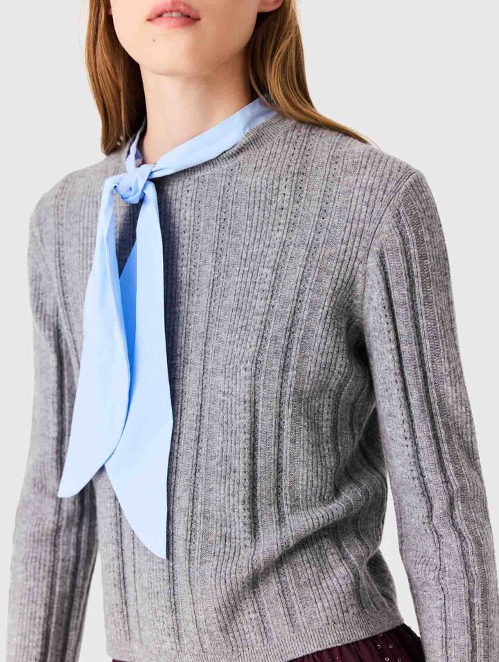 Removable poplin collar jumper