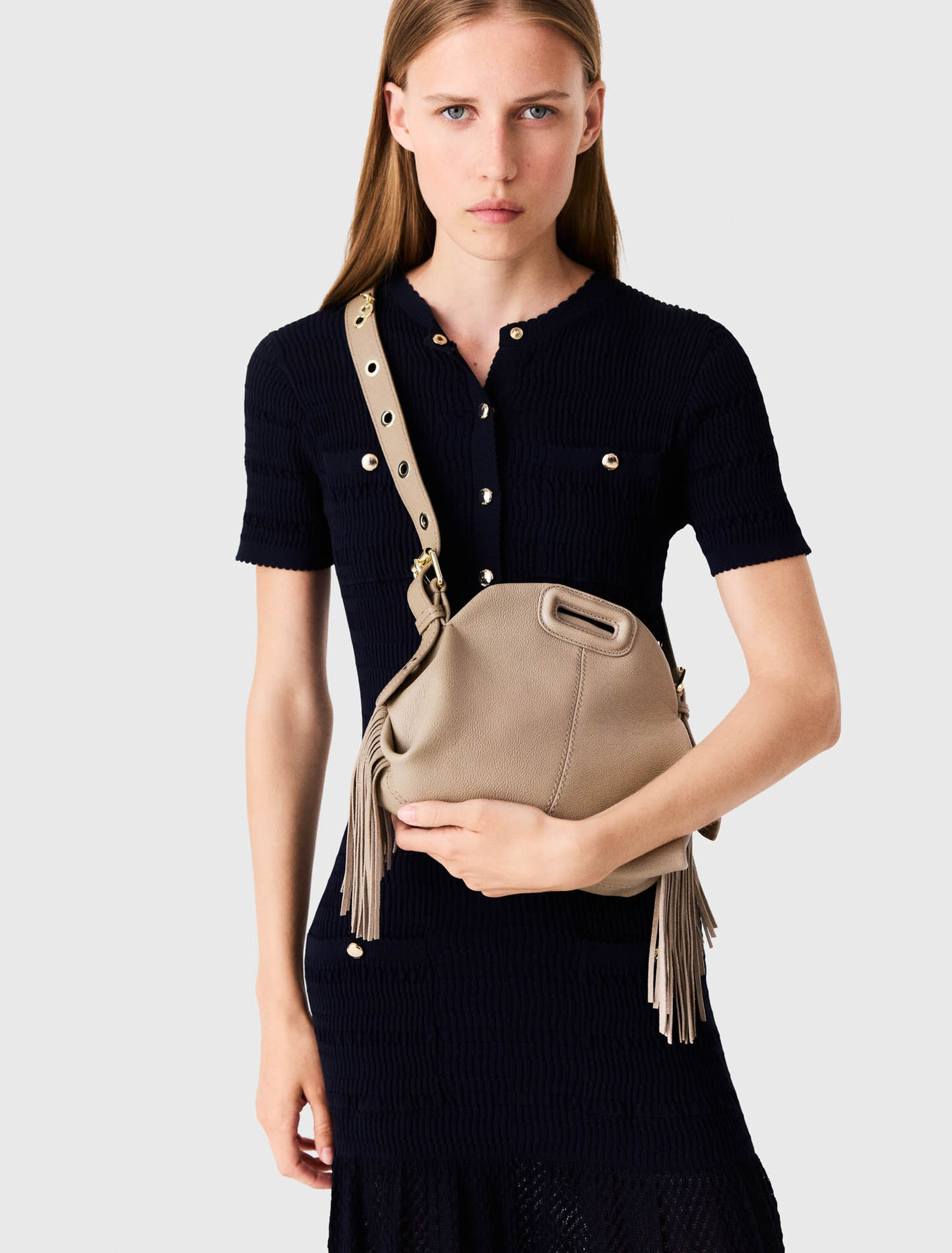 Grained leather mini Miss M bag