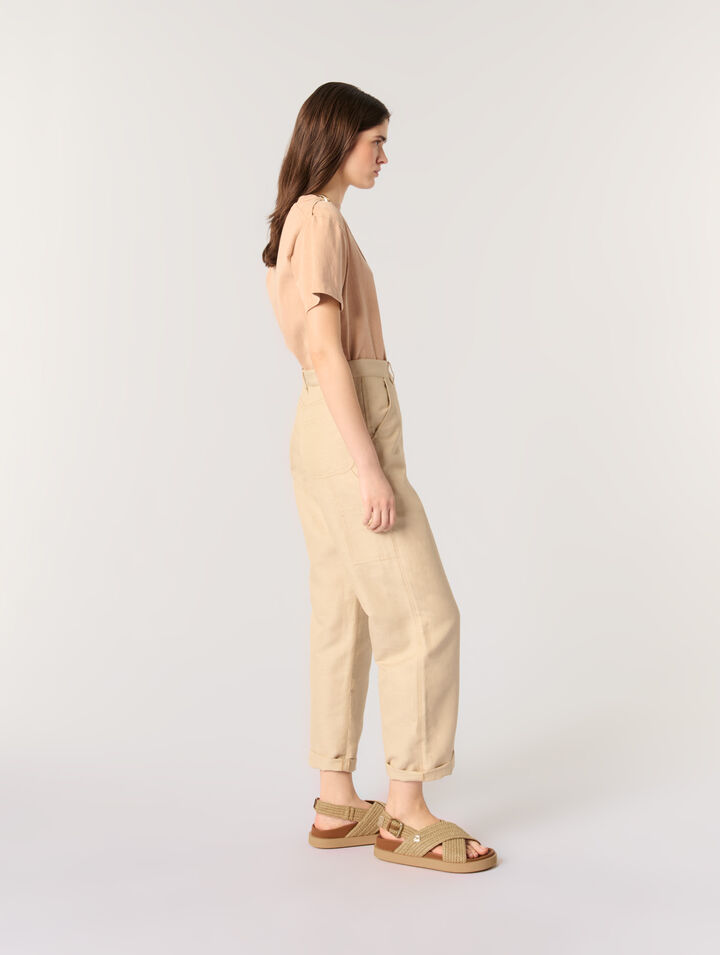 Raffia-effect flat sandals