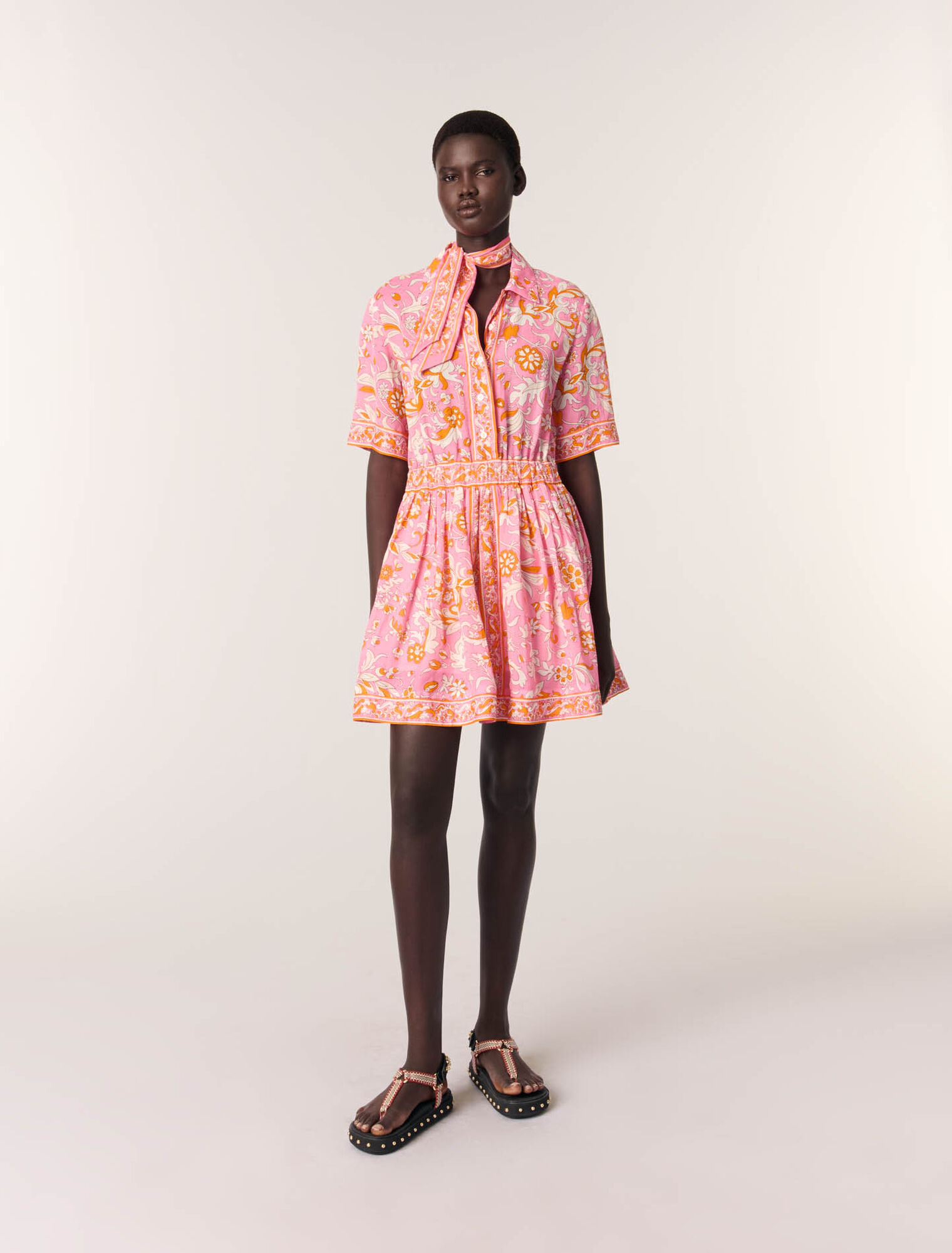 Short flowing patterned dress