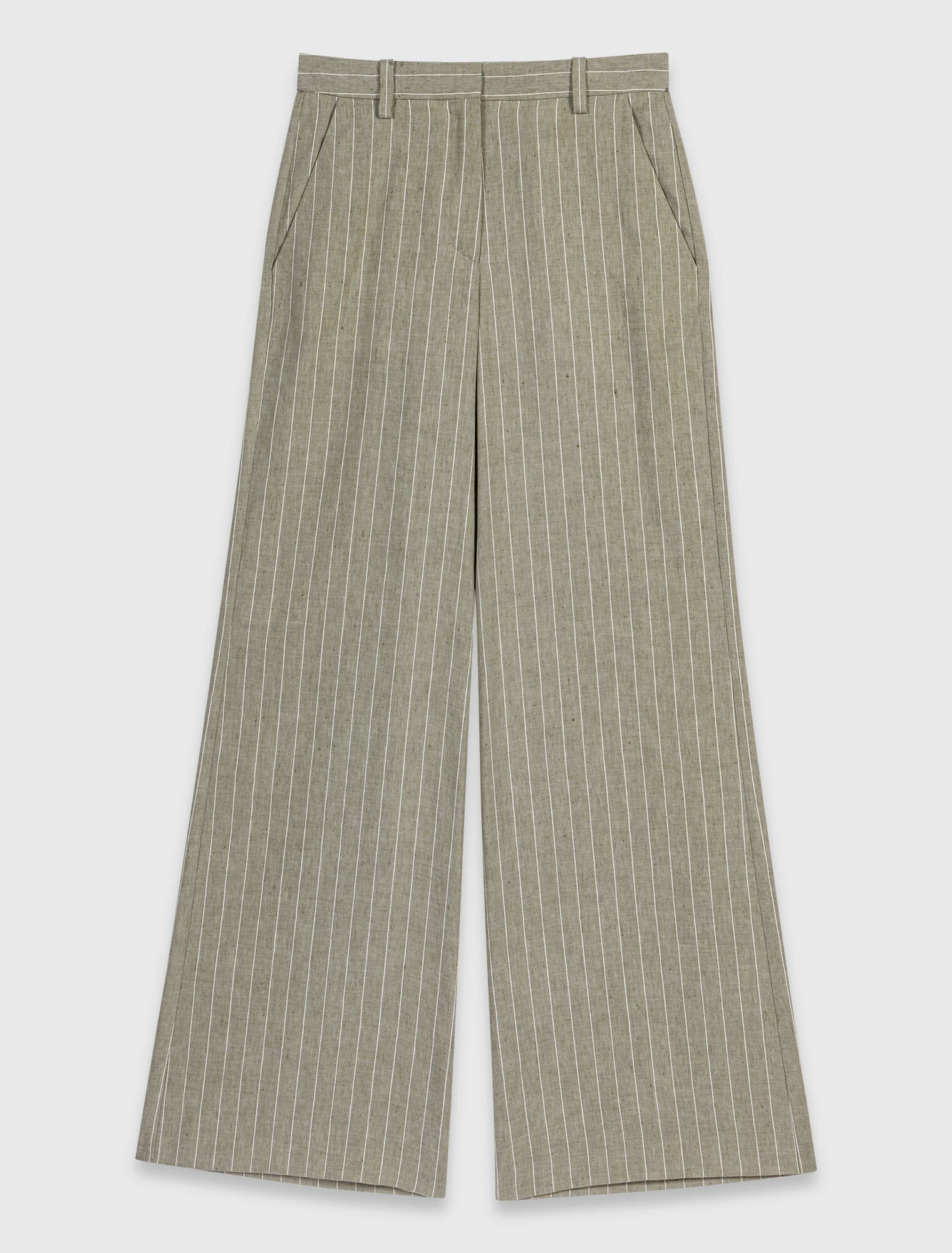 Linen-blend suit trousers