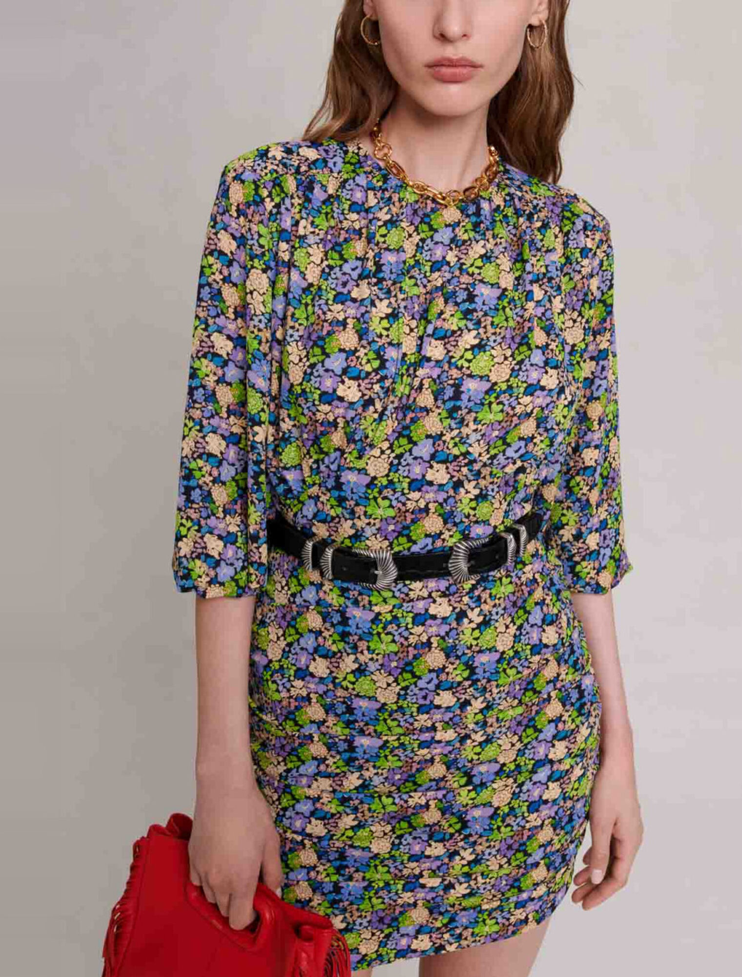 Short dress with floral print