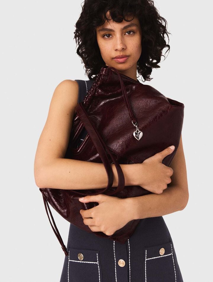 Crackled leather M Tote bag