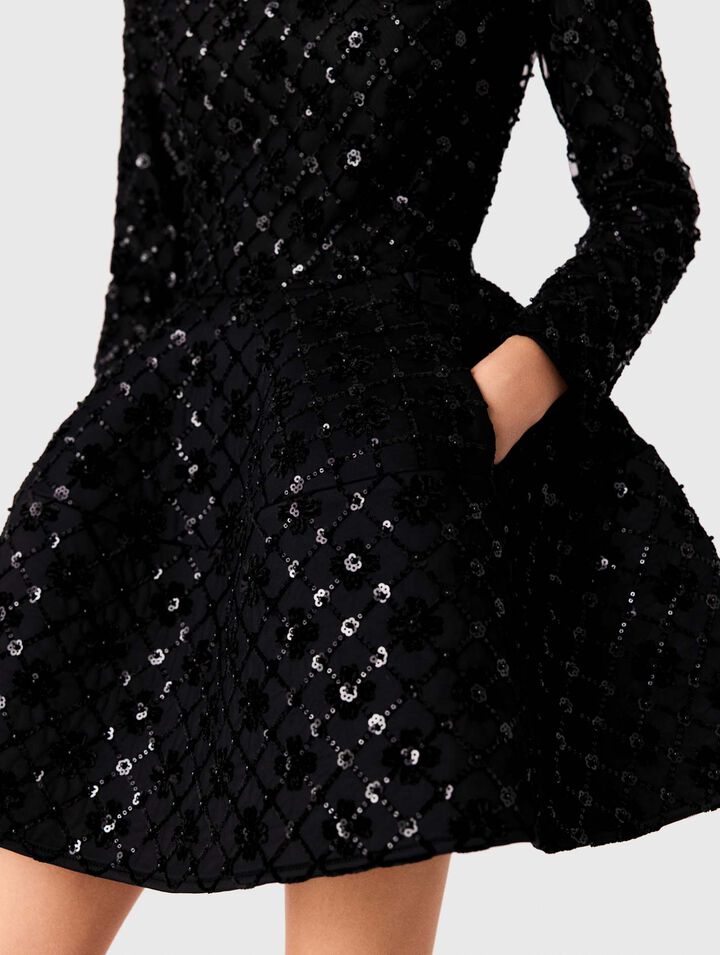 Short rhinestone velvet dress