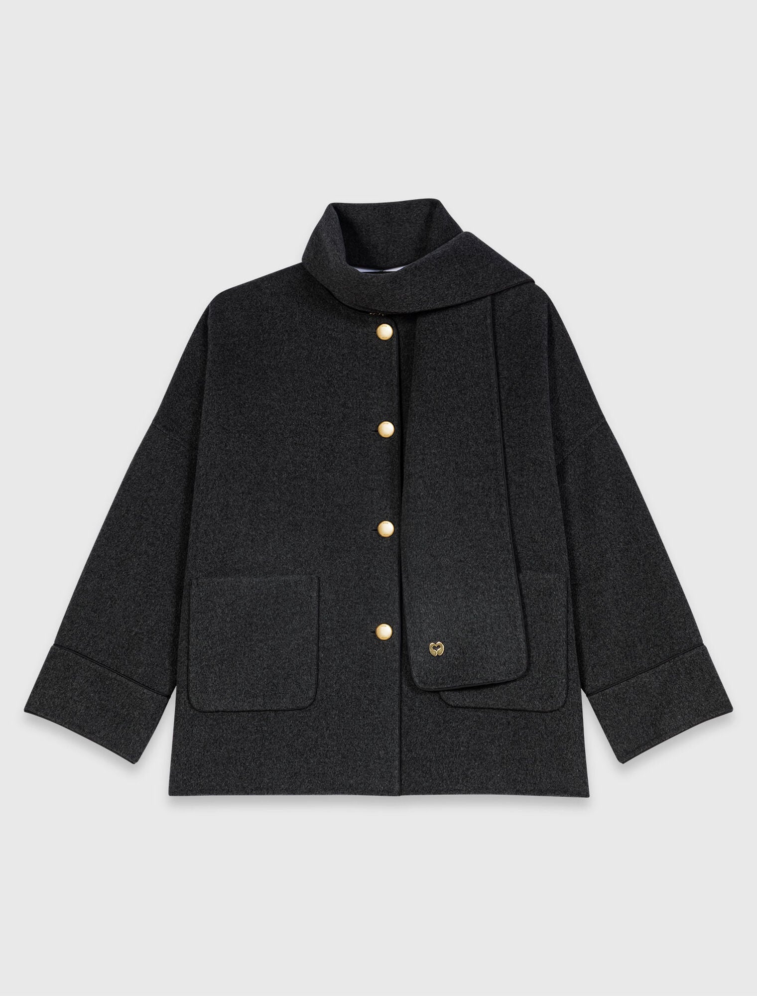 Coat with removable scarf