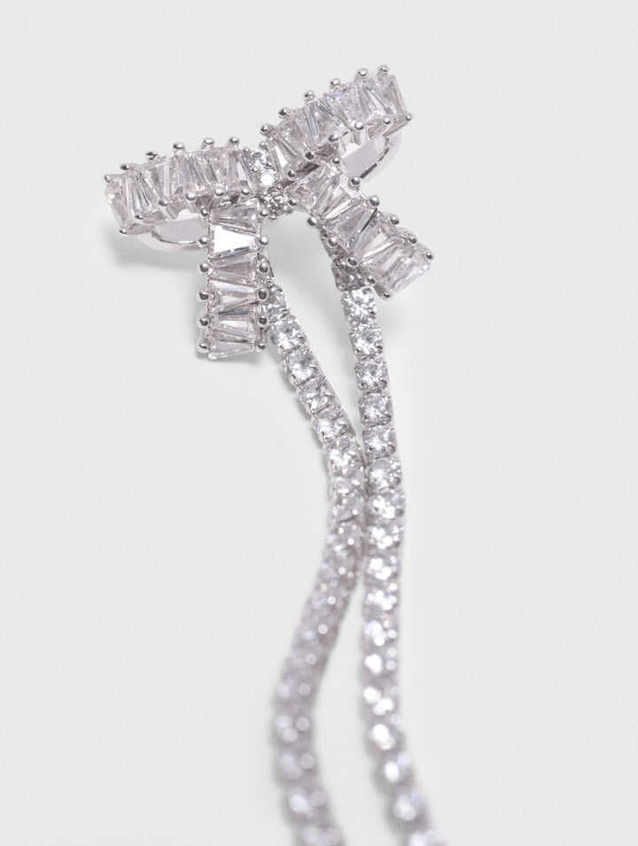 Rhinestone bow earrings