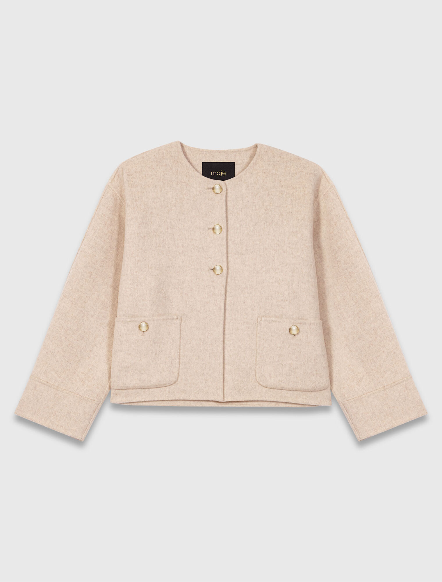 Cropped wool coat