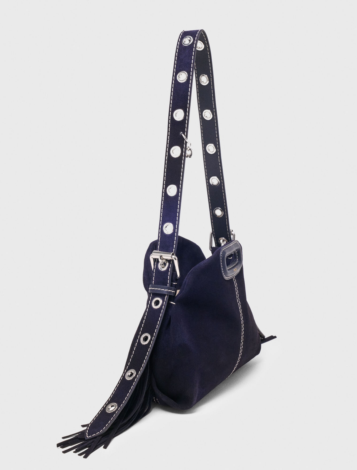 Topstitched suede mini Miss M bag