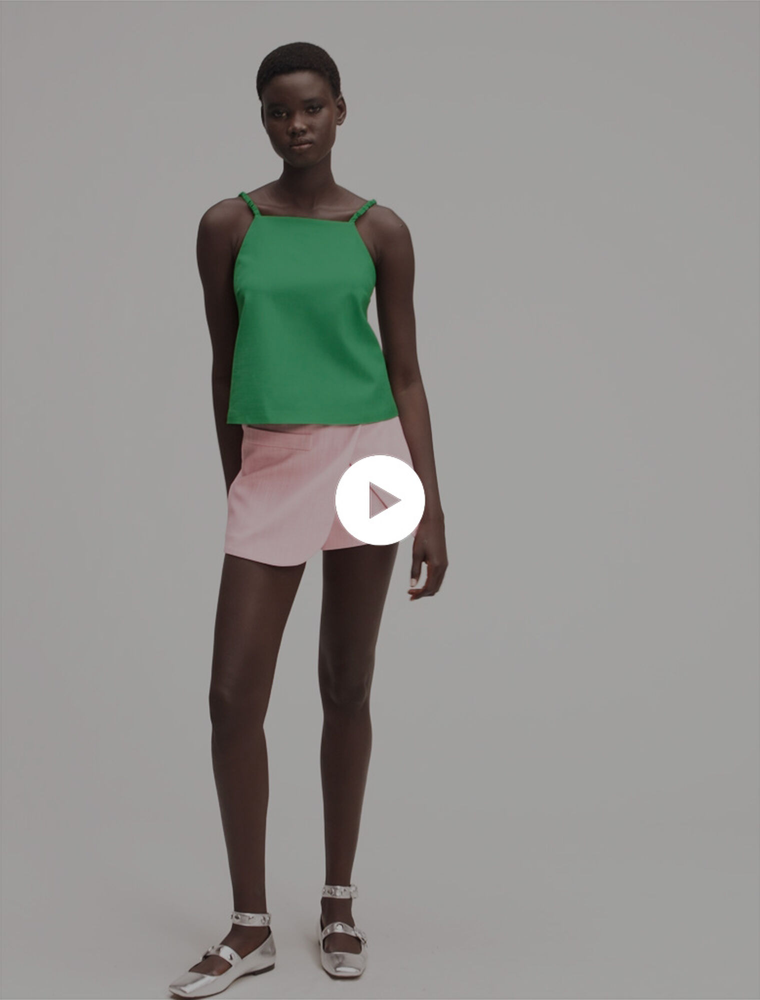 Layered-effect suit shorts