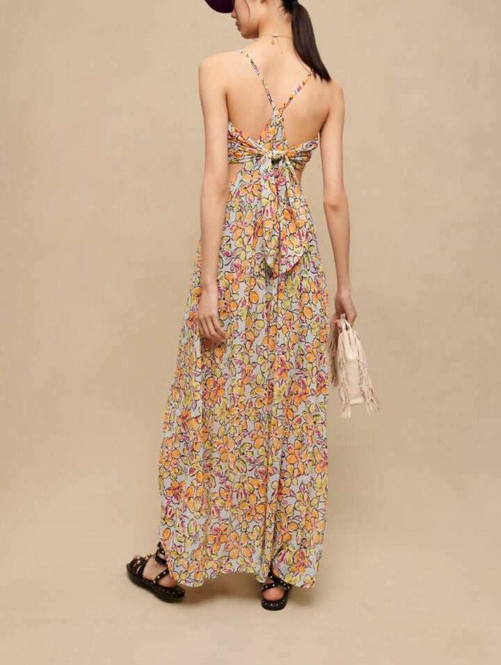 Floral cut-out maxi dress