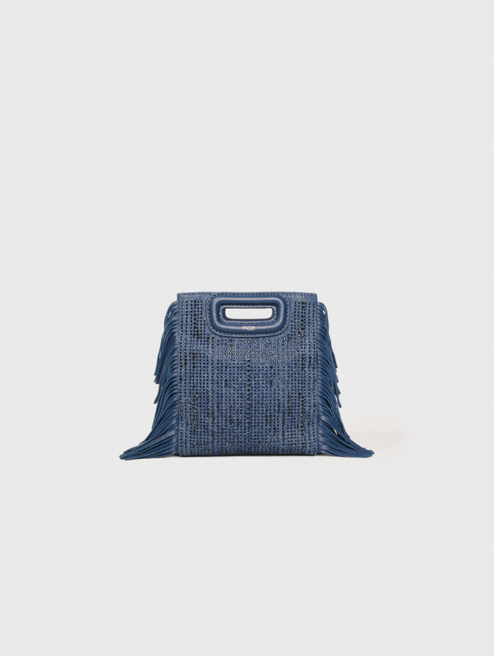 Rhinestone denim M Mini bag