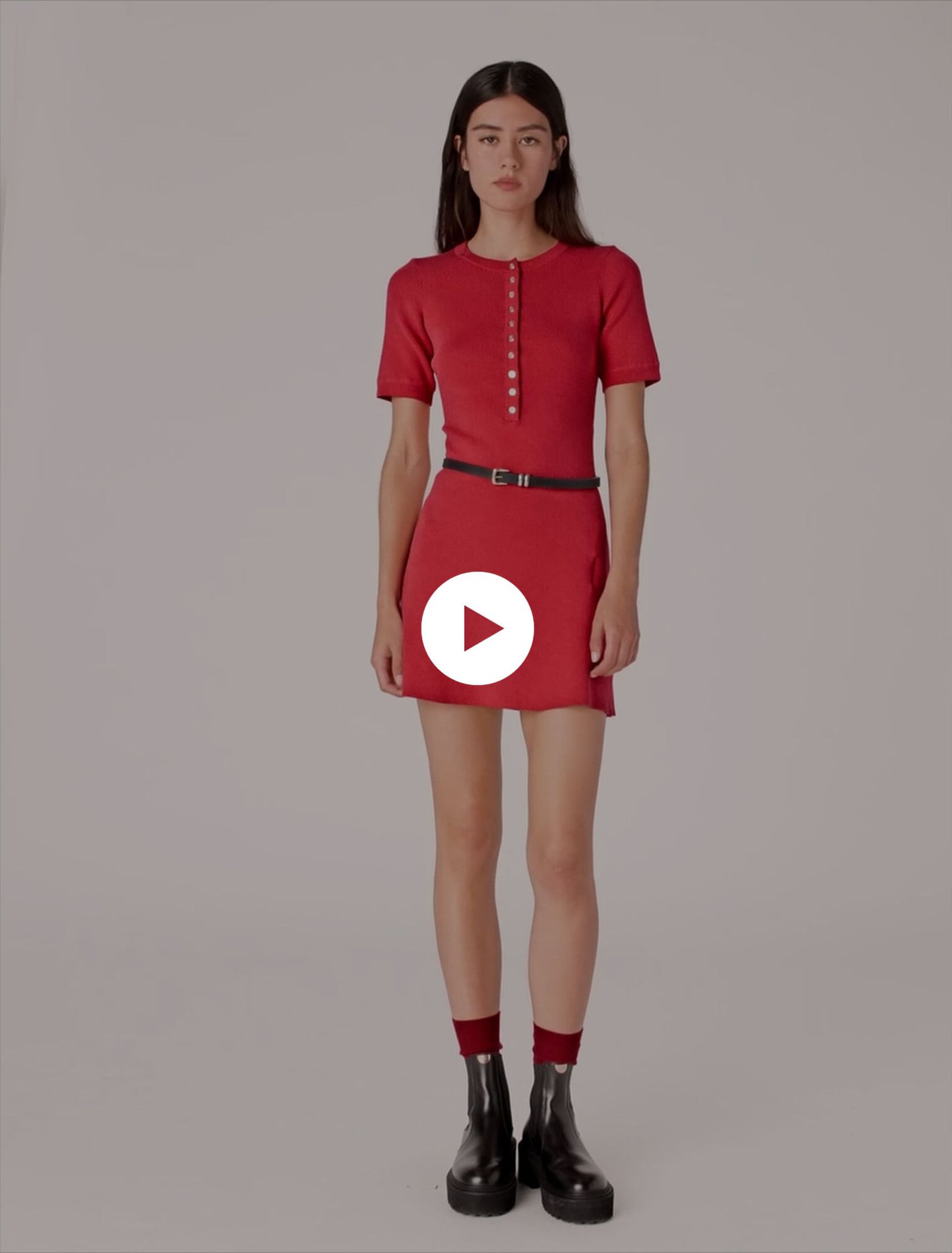 Short ribbed knit dress