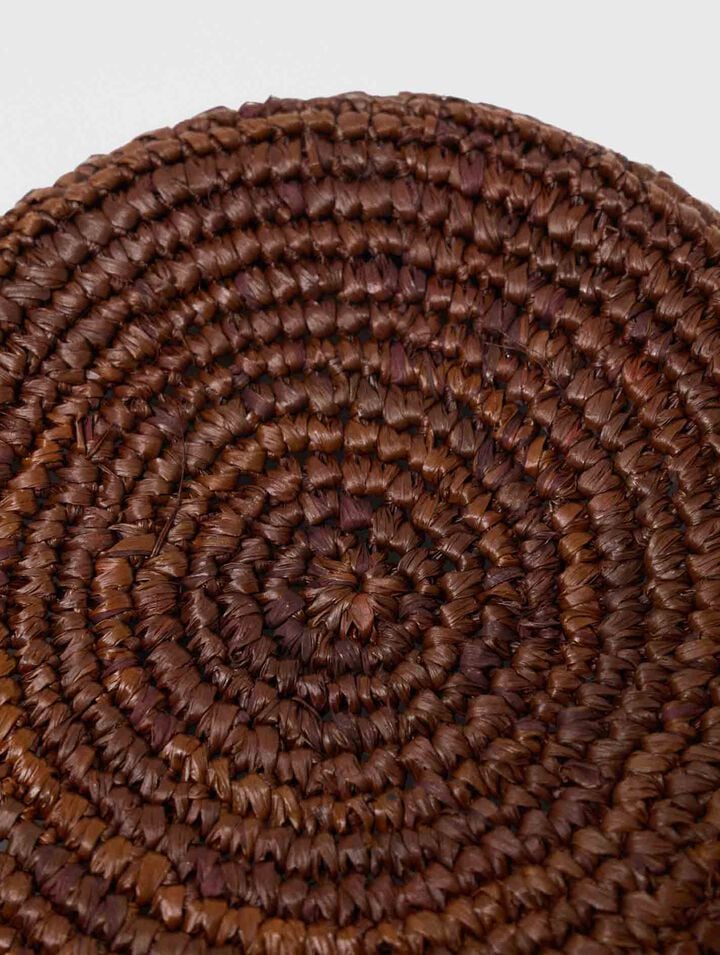 Colourful natural raffia bucket hat