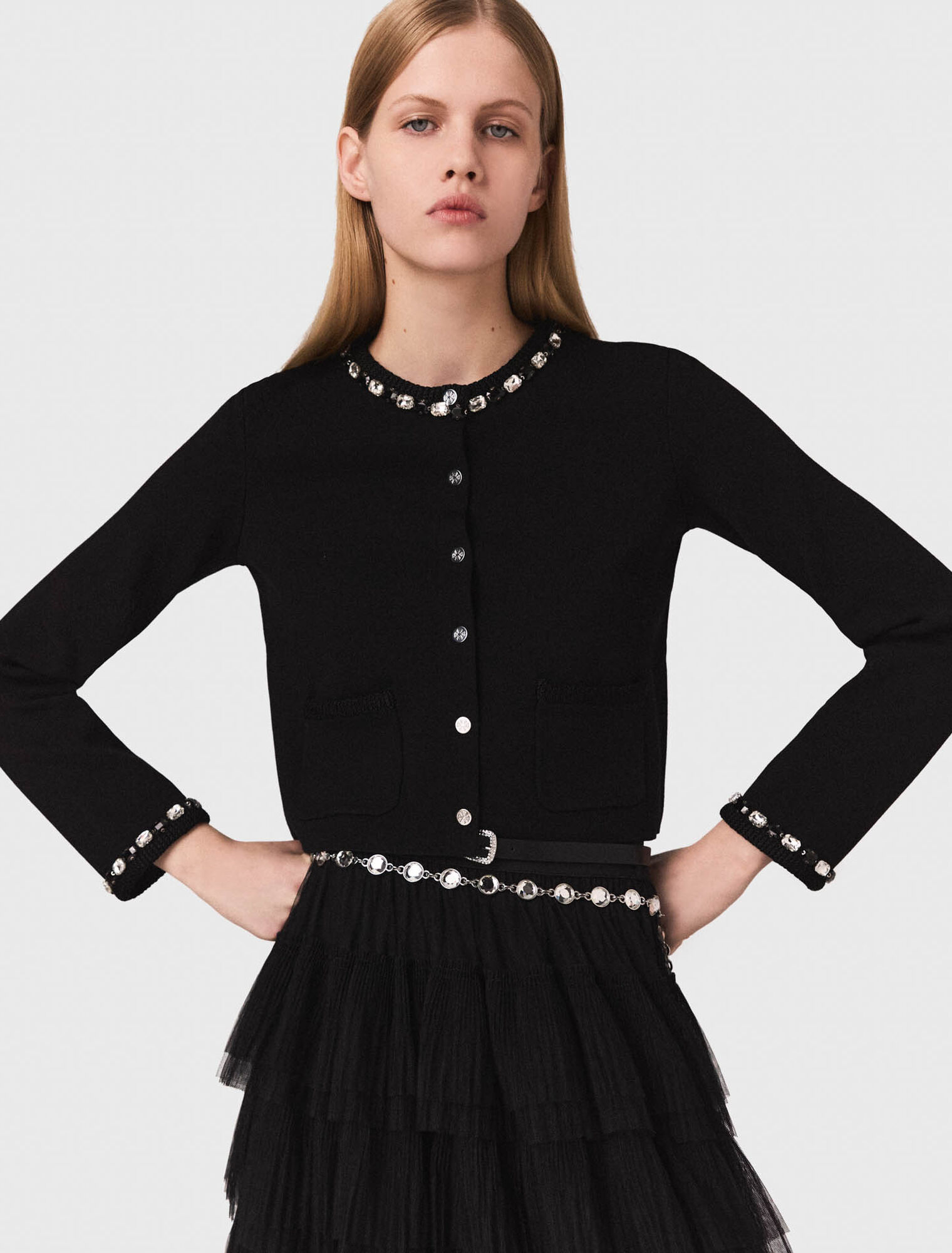 Rhinestone chain belt