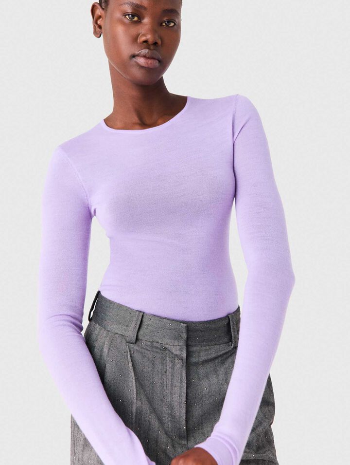 Second-skin round neck jumper