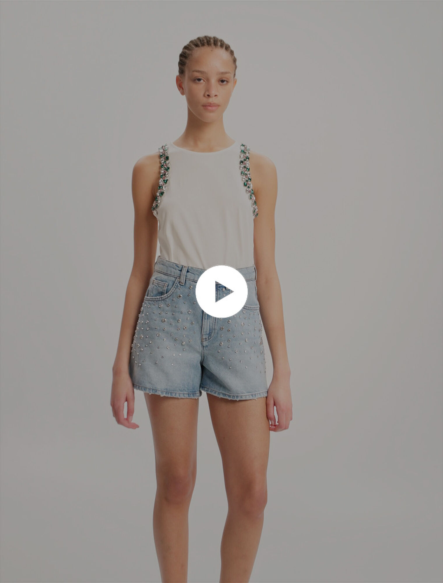 Rhinestone vest top