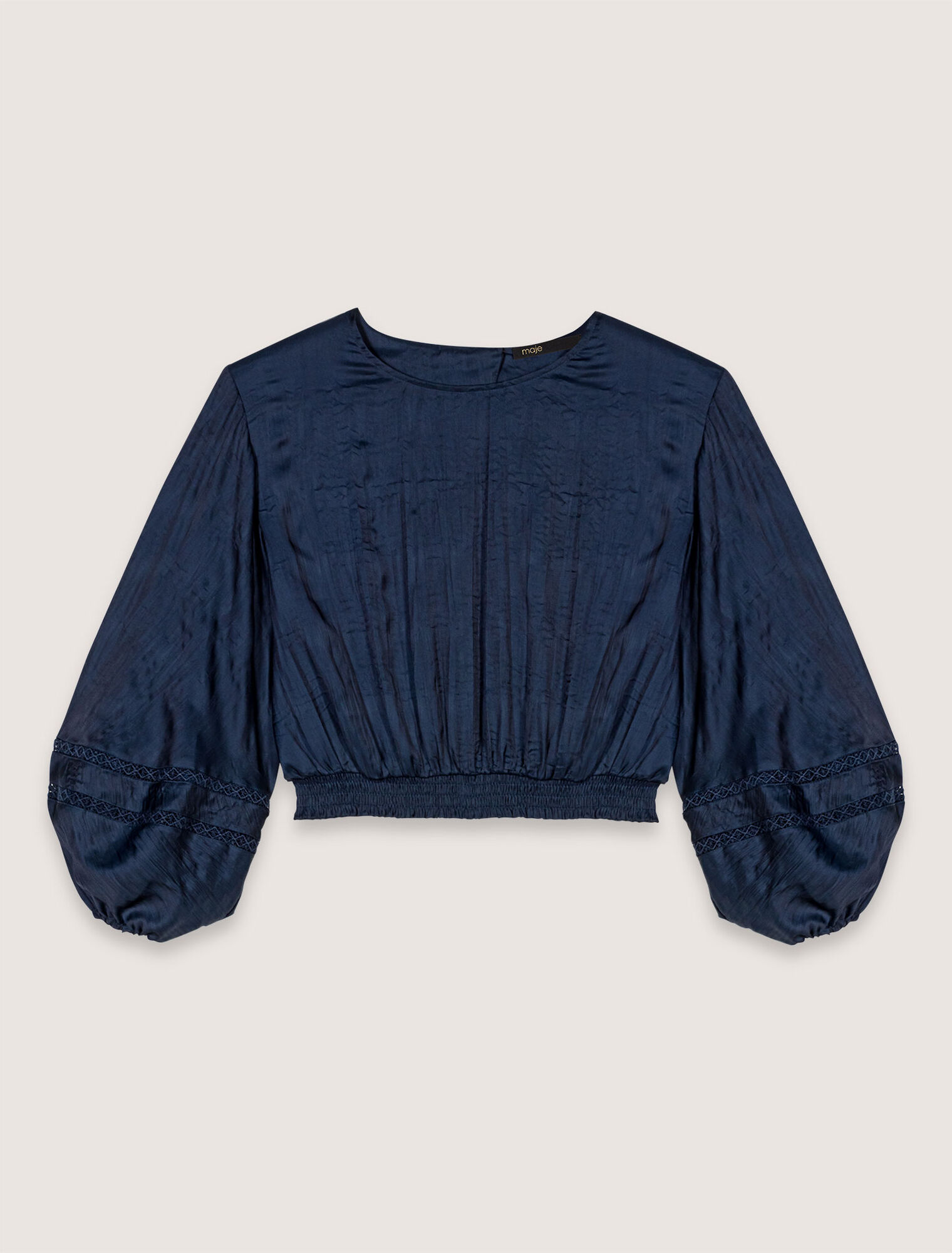Satin-look short top