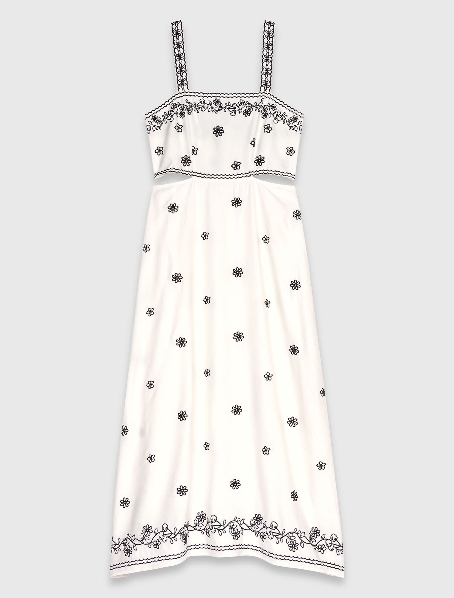 Embroidered cut-out maxi dress