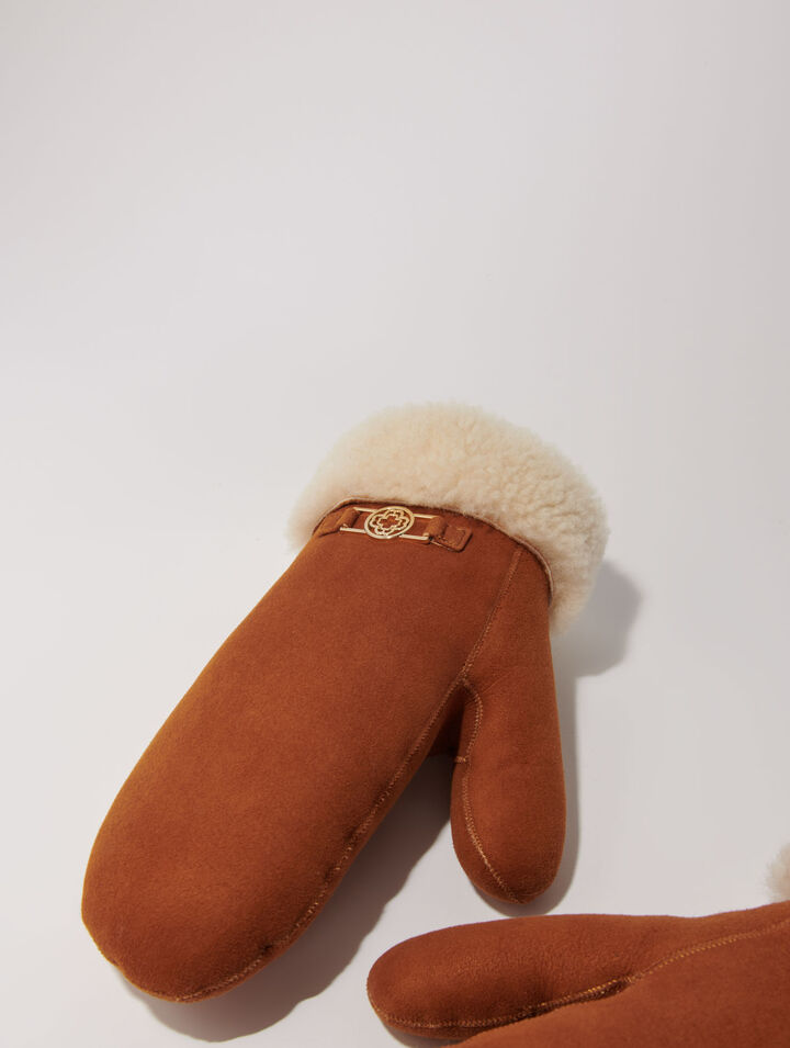 Shearling mittens