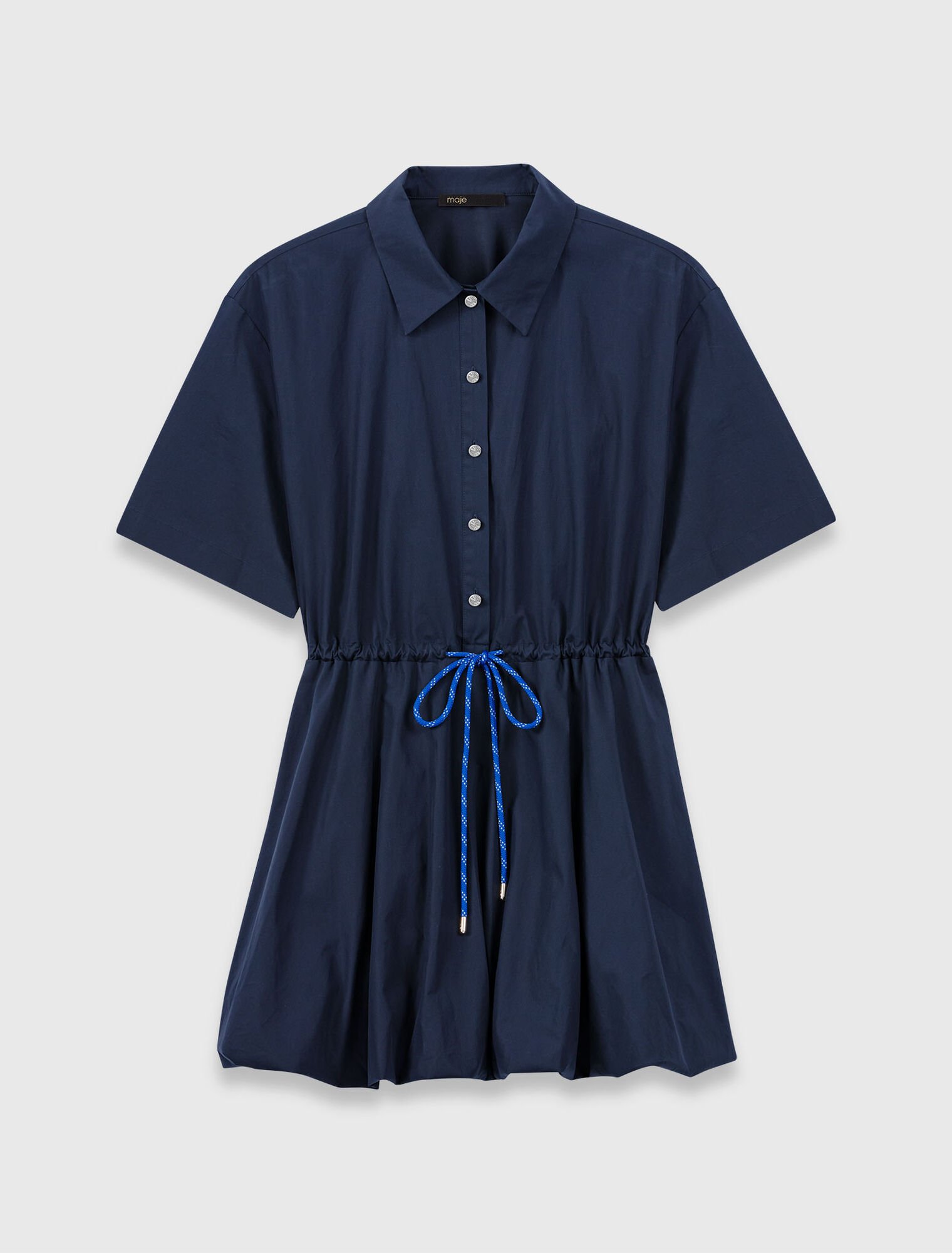 Short-sleeved cotton bubble dress