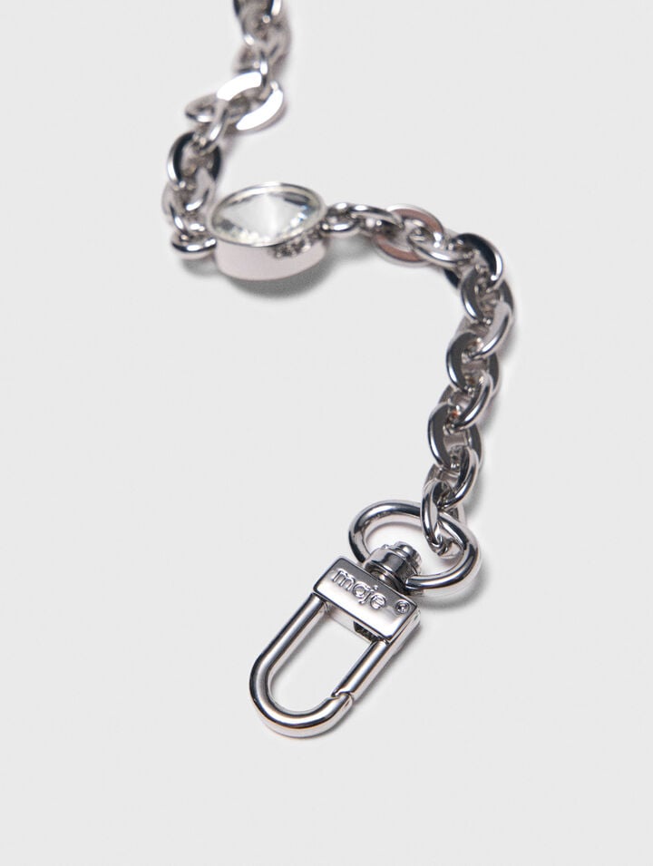 Short rhinestone chain shoulder strap