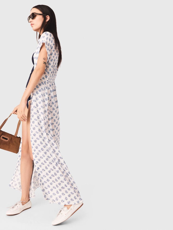 Jacquard print maxi dress