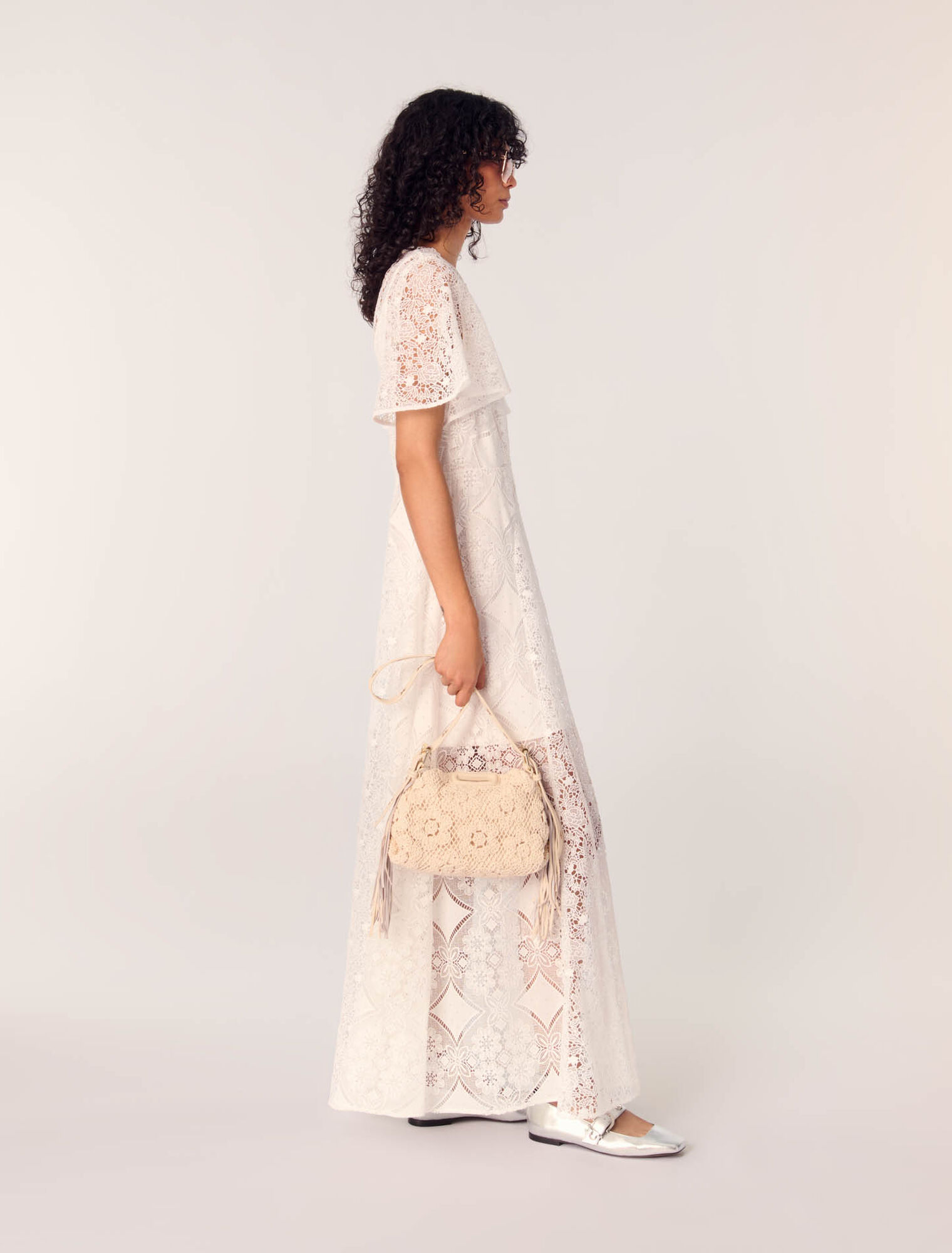 Floral guipure maxi dress