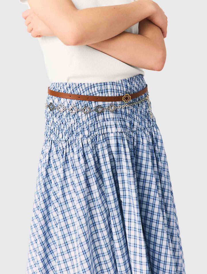 Rhinestone cotton maxi skirt