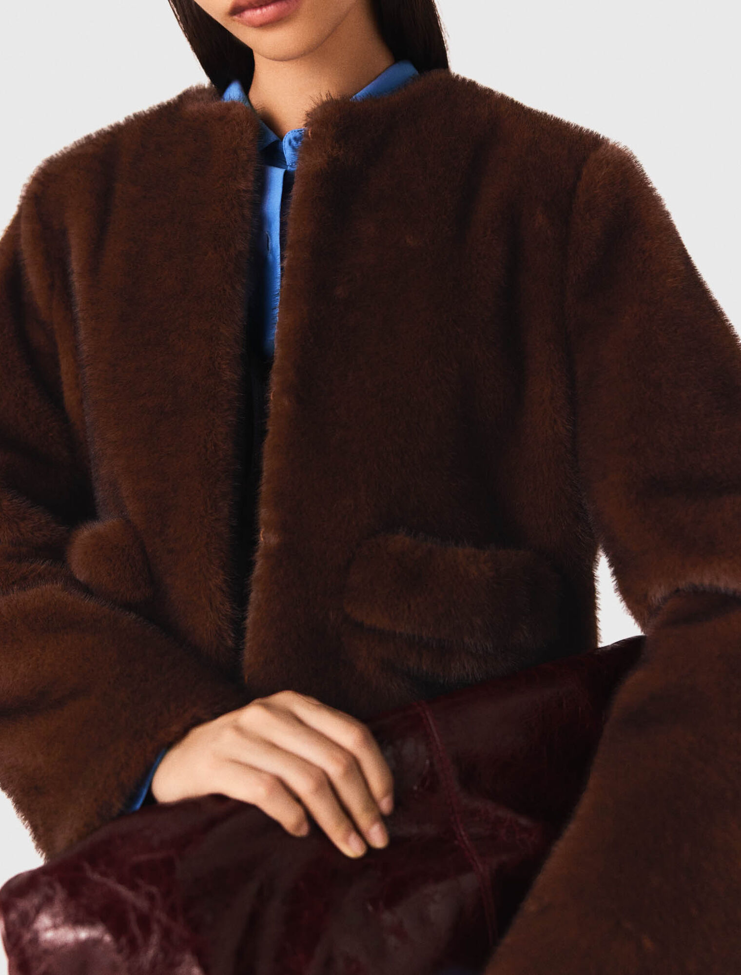 Short faux fur coat