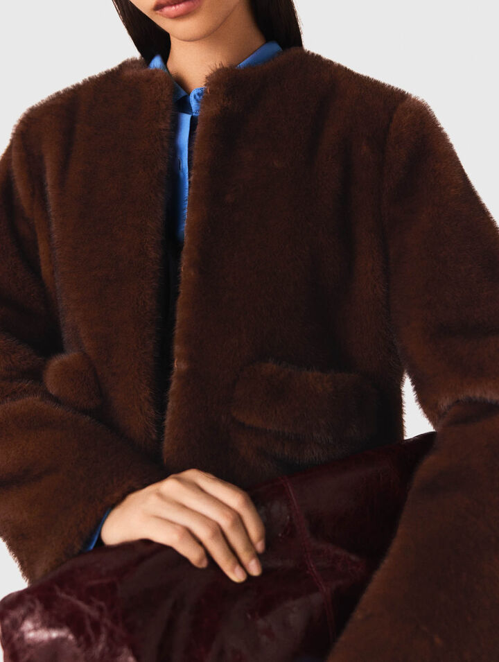 Short faux fur coat