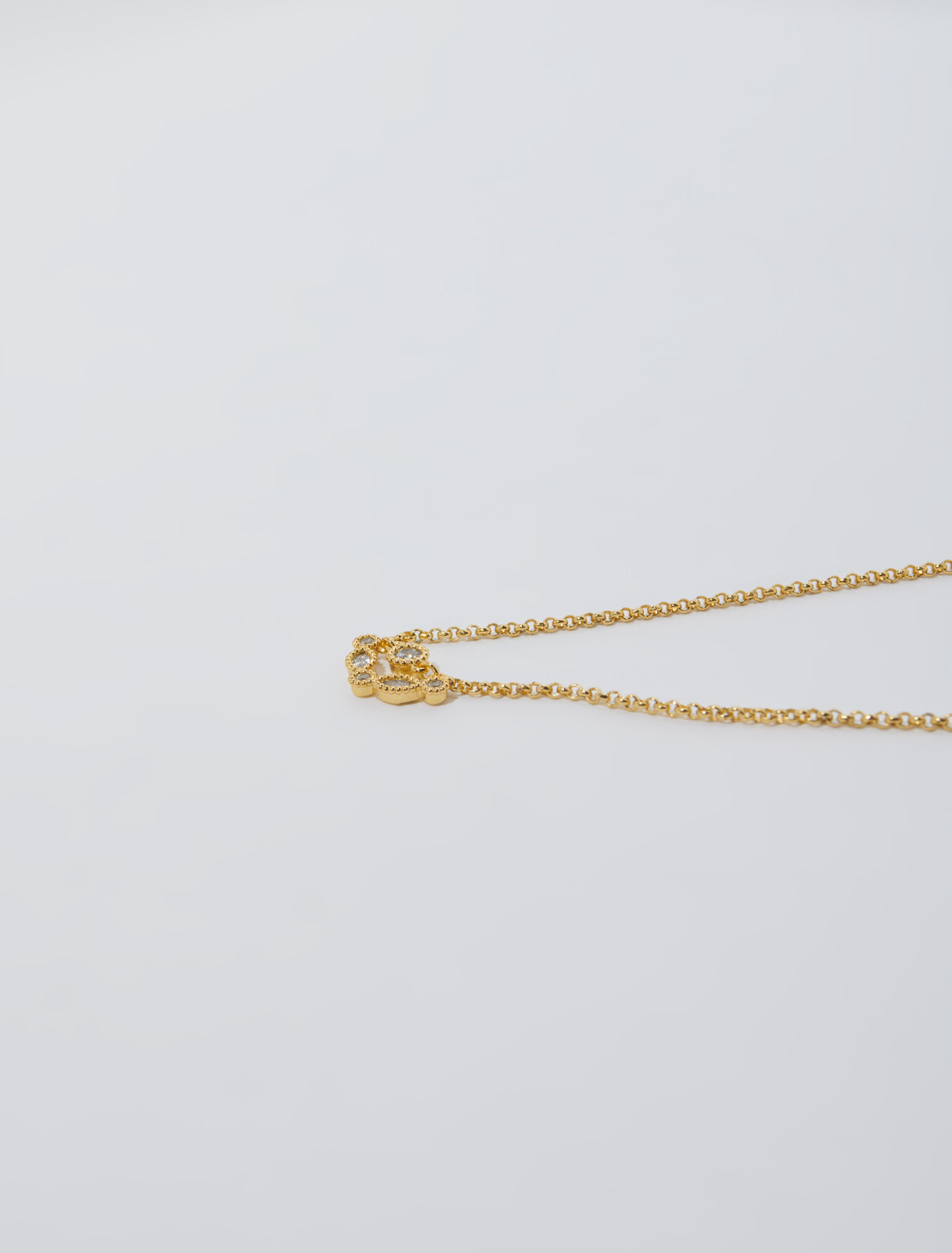 Gold-tone necklace with rhinestones