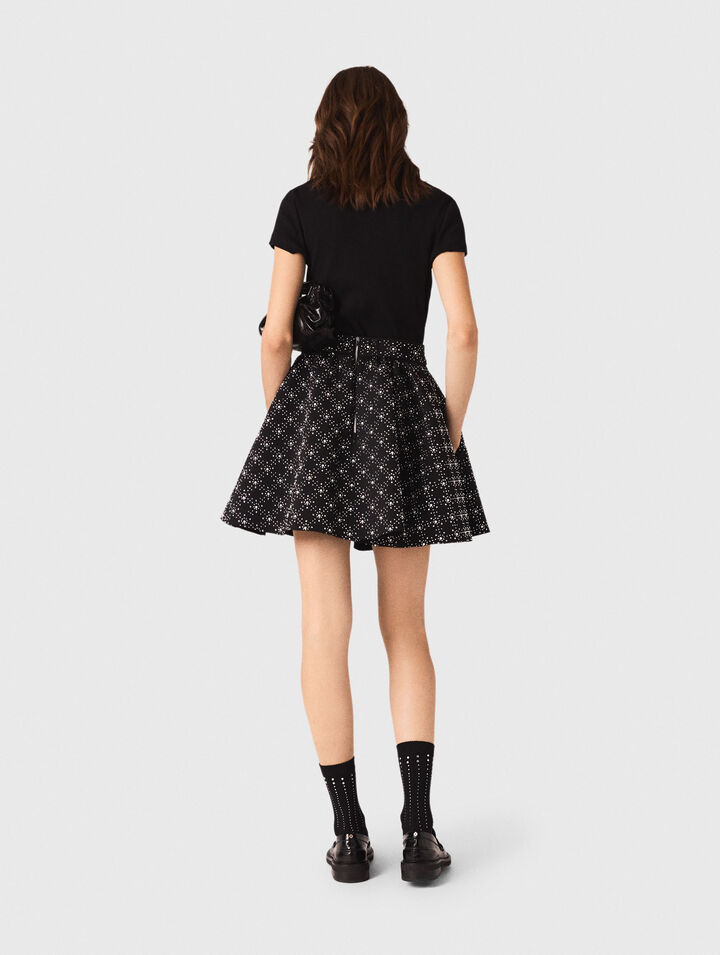 Pearl and rhinestone skater skirt