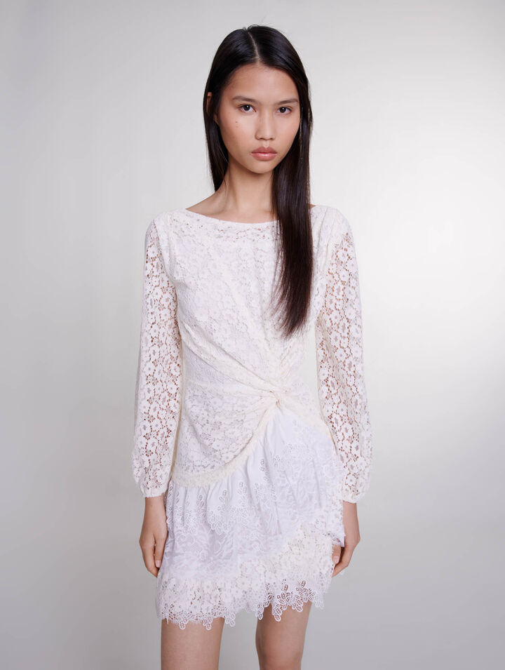 Draped lace dress