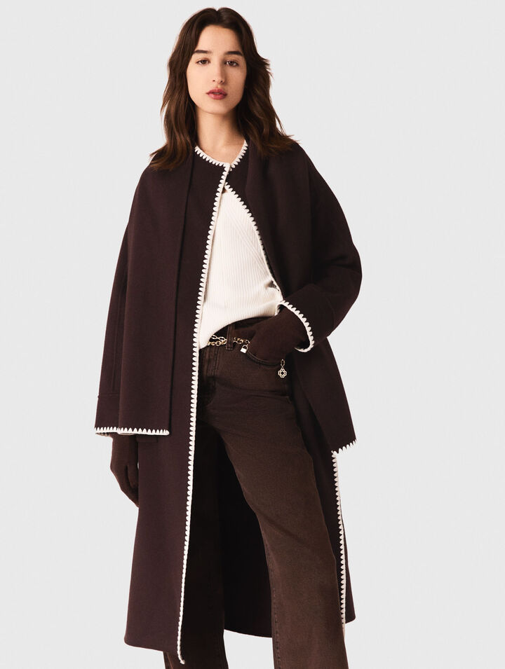 Embroidered double-faced coat
