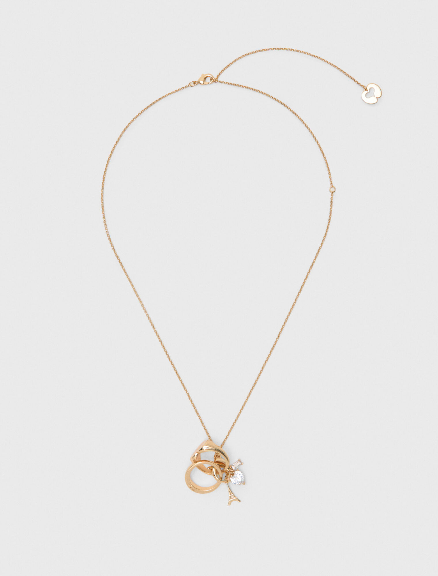 Goldtone necklace with ring details