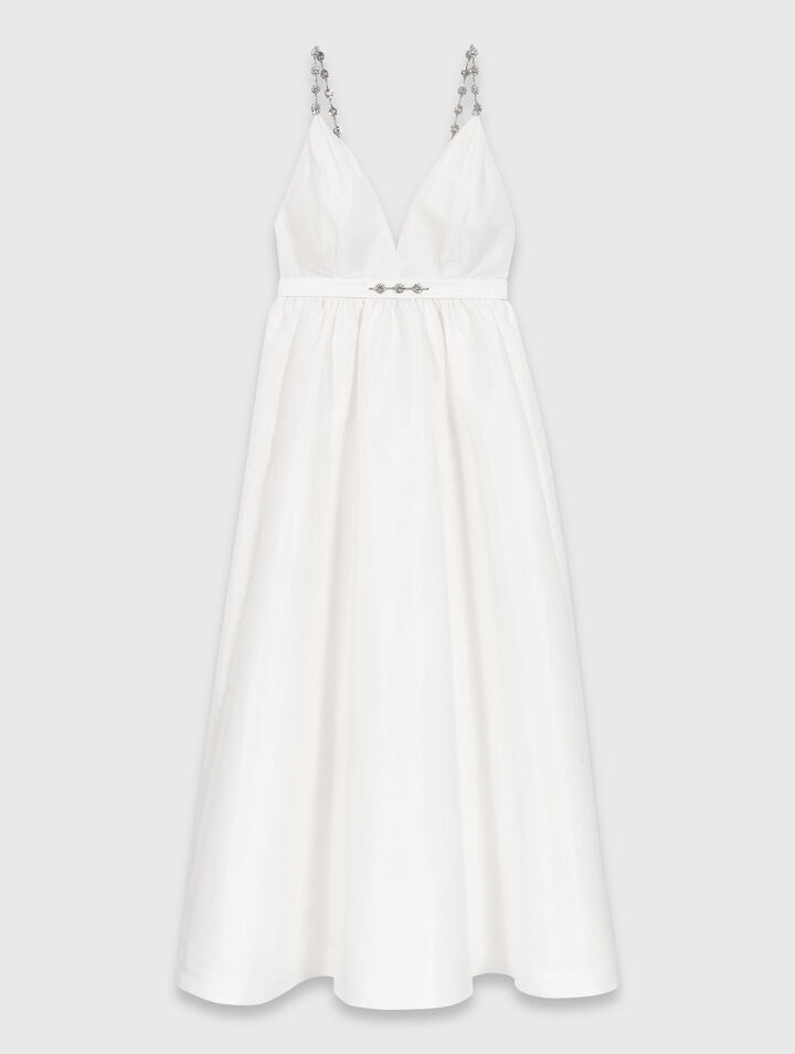 Jewelled taffeta maxi dress