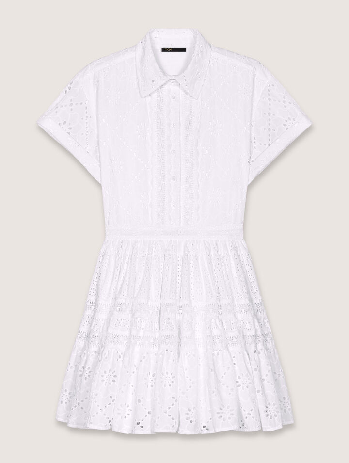 Embroidered babydoll dress