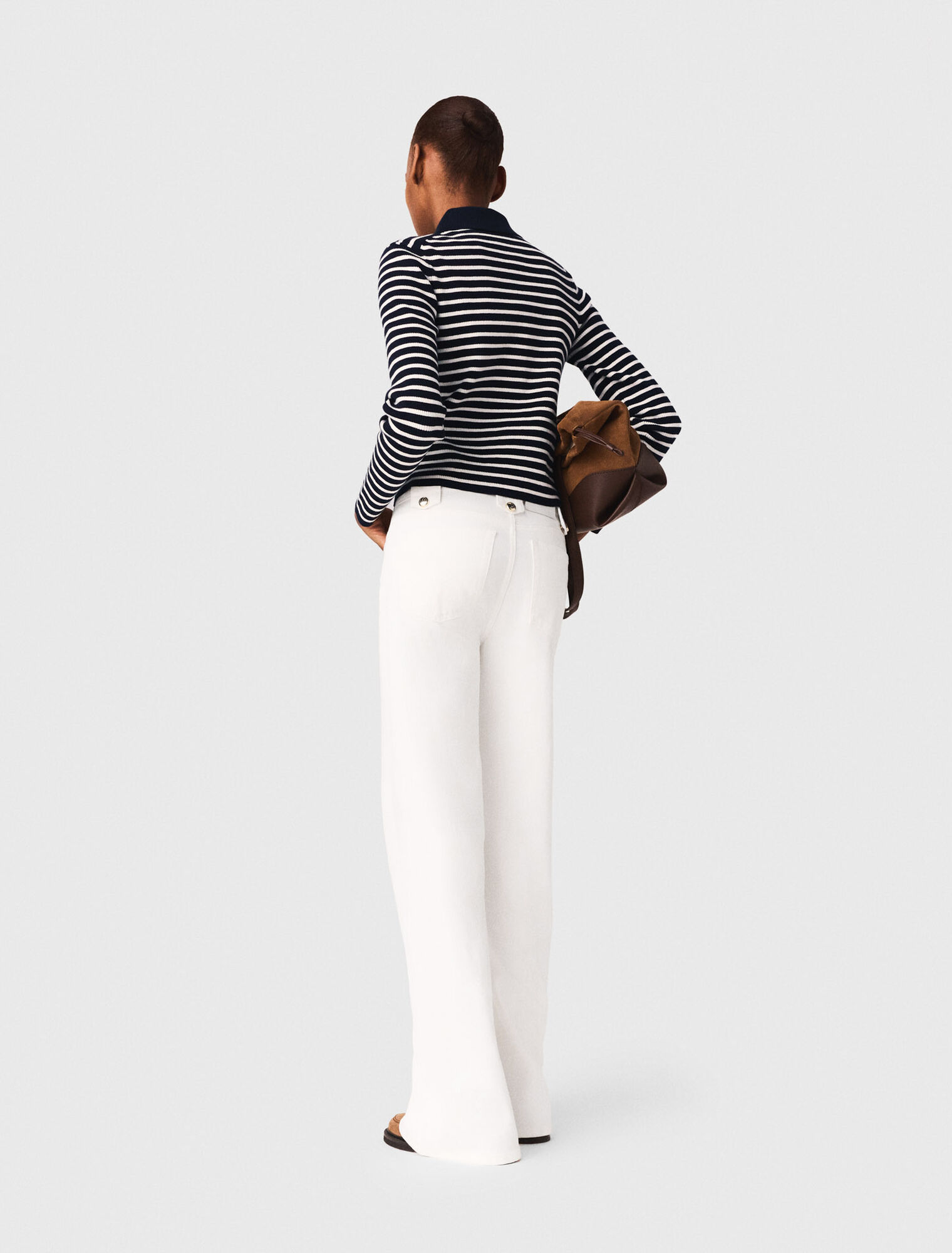 Striped polo cardigan