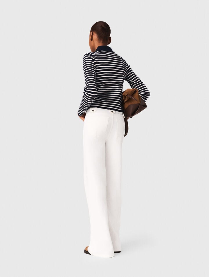 Striped polo cardigan
