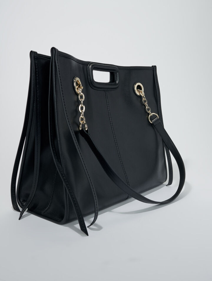 Leather tote bag
