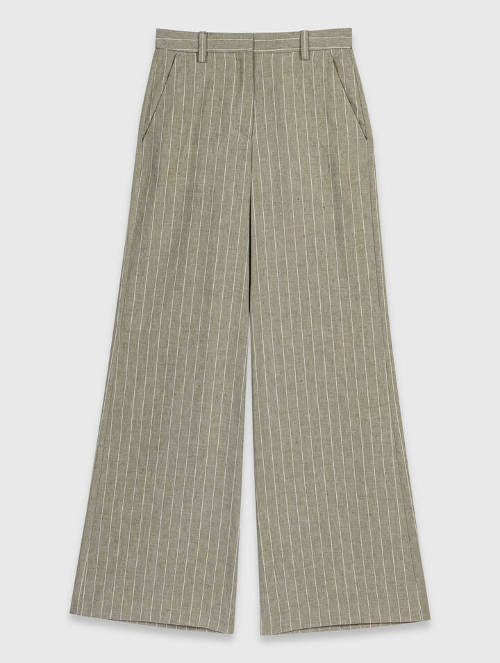 Linen-blend suit trousers