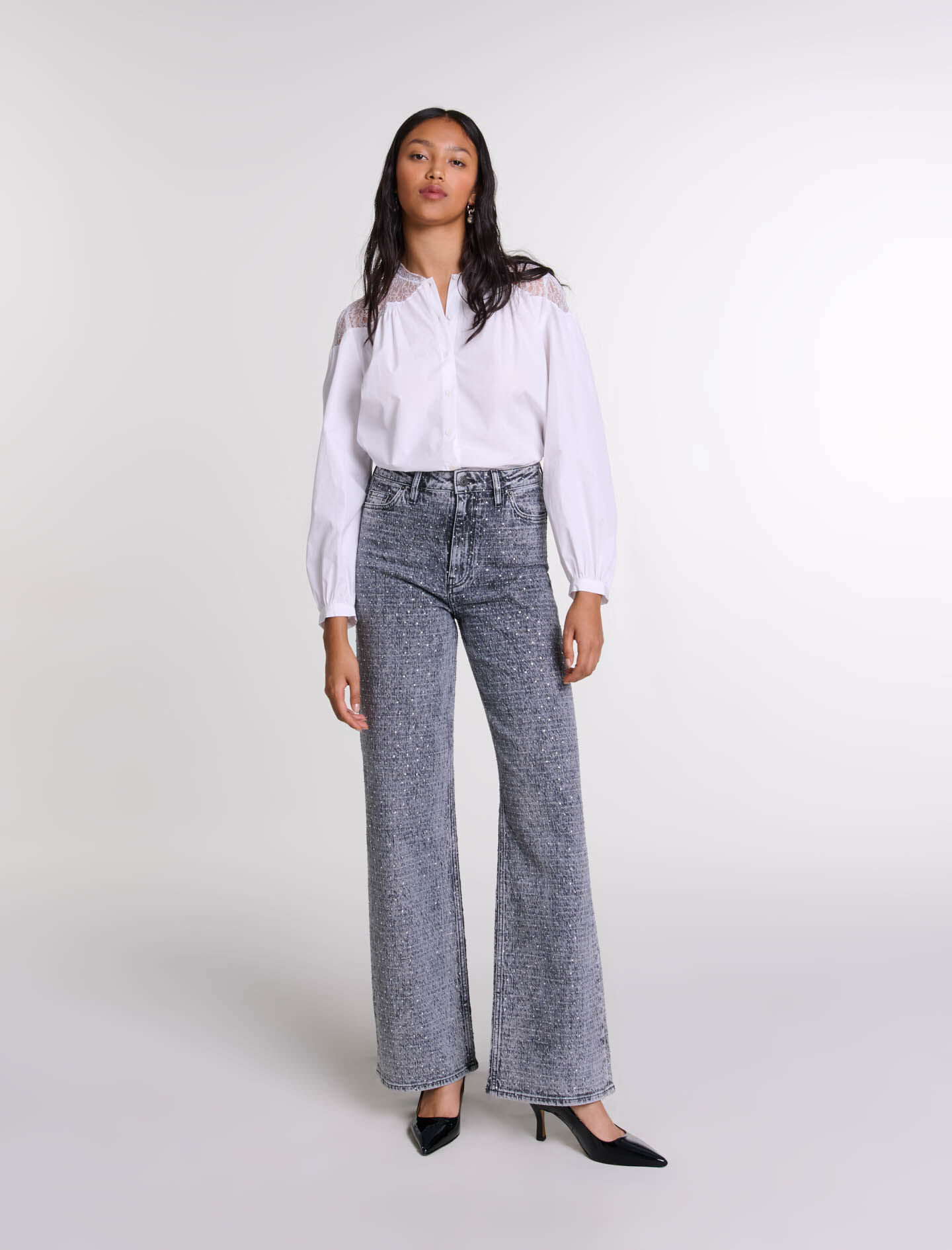 【受注生産品】 Rhinestone jeans パンツ