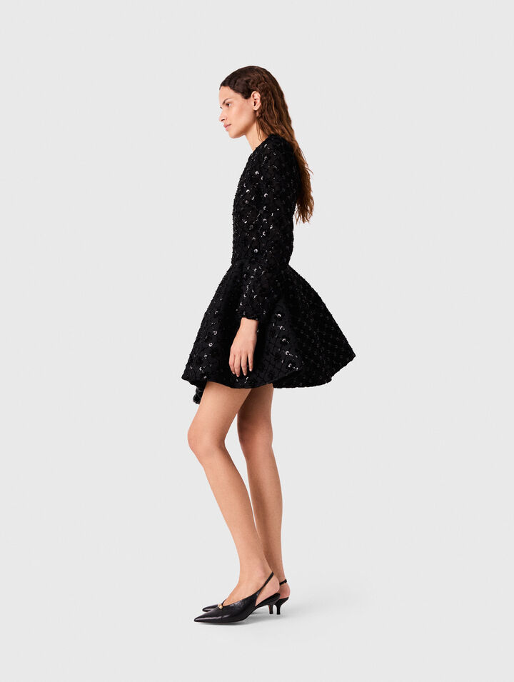Short rhinestone velvet dress