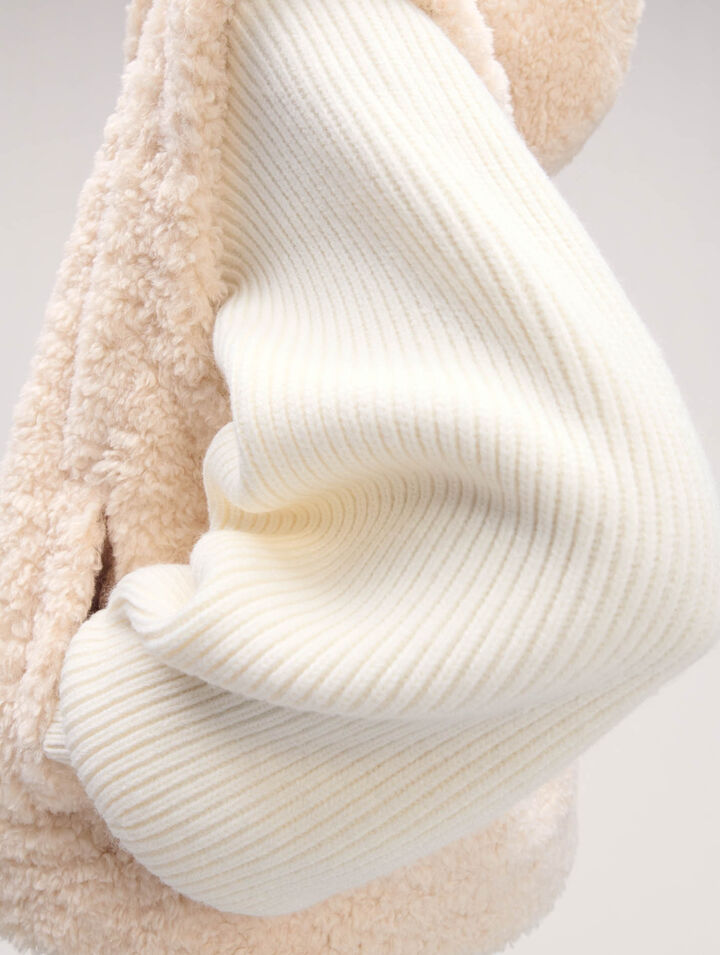 Dual-material faux fur jacket
