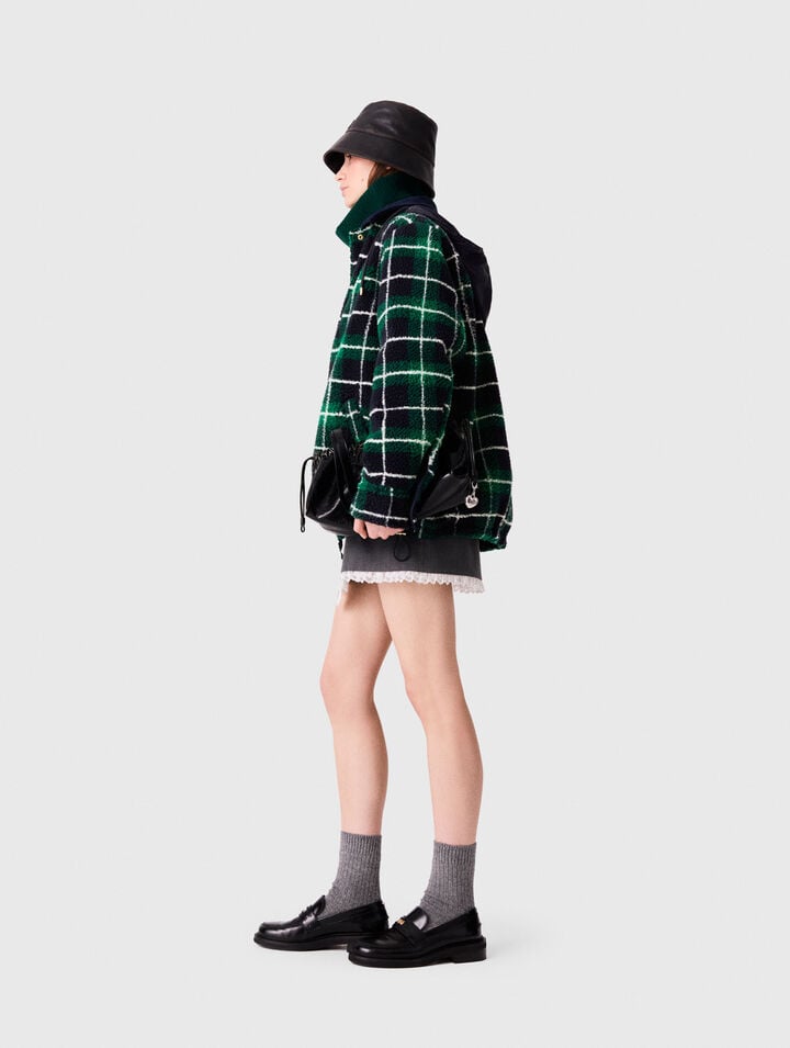 Reversible curly parka