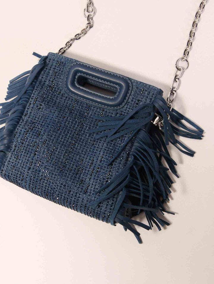 Rhinestone denim M Mini bag