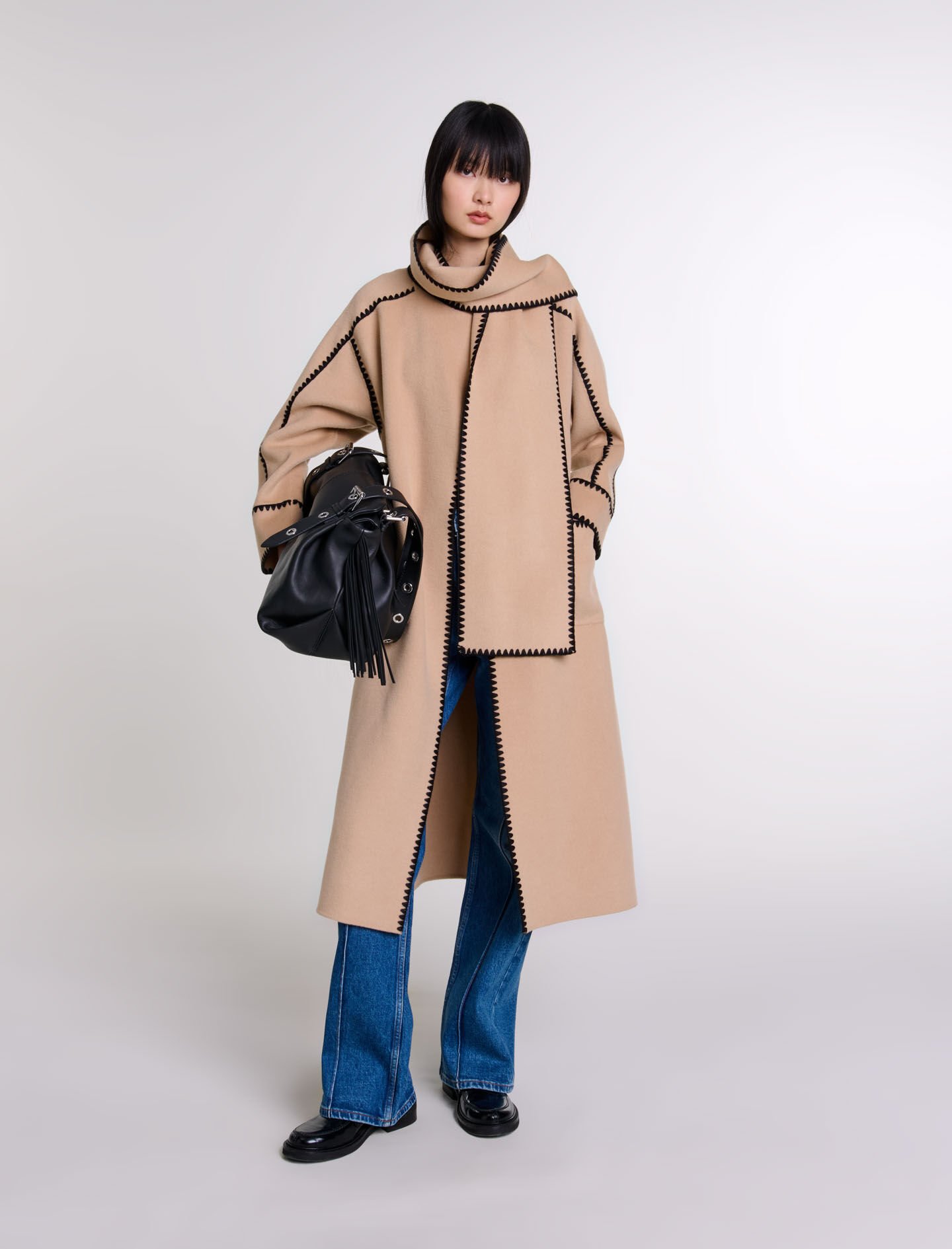 Women double face hooded coat best sale