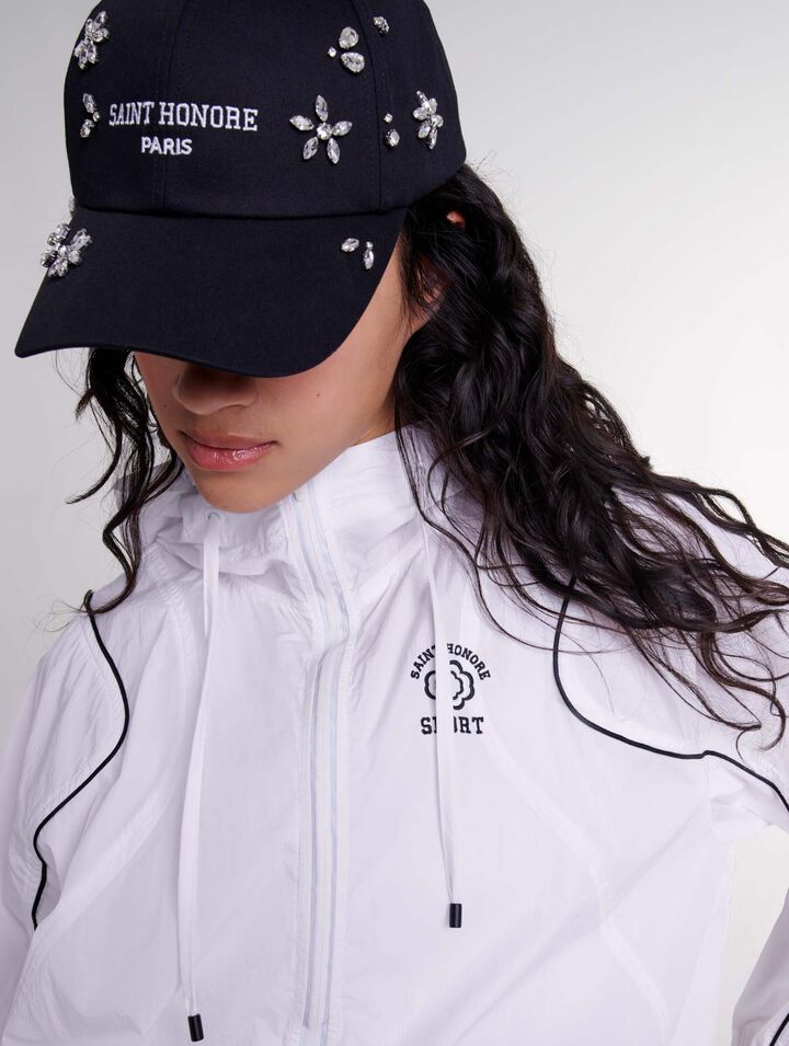 Cotton and rhinestone cap