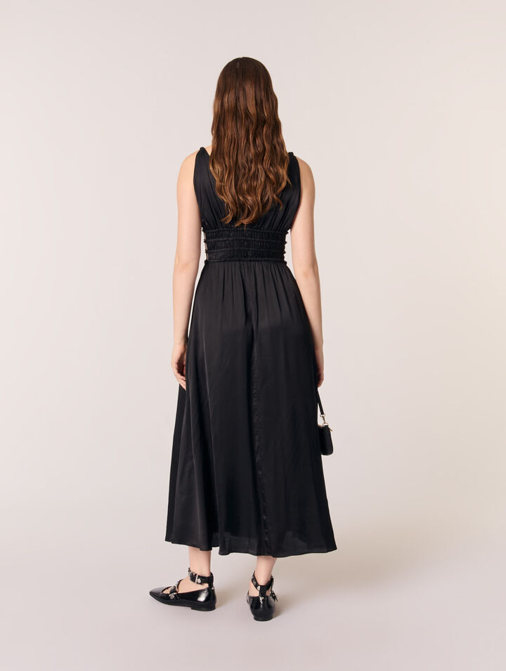 Openwork satin-effect dress